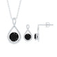 Conjunto de colgante y pendientes de espinela negra natural Infinity