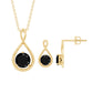 Conjunto de colgante y pendientes de espinela negra natural Infinity