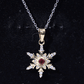 Lab Created Ruby Snowflake Pendant with Diamond Accent