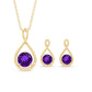 Real Amethyst Infinity Necklace and Earrings Set for Women