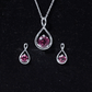 Genuine Pink Tourmaline Infinity Necklace and Earrings Set