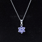 Natural Tanzanite Flower Cluster Pendant Necklace