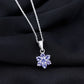 Natural Tanzanite Flower Cluster Pendant Necklace
