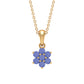 Natural Tanzanite Flower Cluster Pendant Necklace