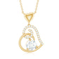 Certified Moissanite Heart Drop Pendant for Women