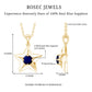 Natural Blue Sapphire Star Pendant Necklace for Women