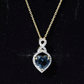 2 Carat Heart Shape London Blue Topaz Infinity Necklace with Diamond