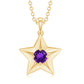 Collar de estrella de David de amatista natural con cadena