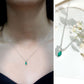 Marquise Cut Emerald Solitaire Pendant Necklace