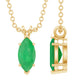 Marquise Cut Emerald Solitaire Pendant Necklace