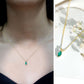 Marquise Cut Emerald Solitaire Pendant Necklace