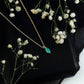 Marquise Cut Emerald Solitaire Pendant Necklace