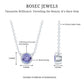 Collar solitario de tanzanita de 0,5 CT con engaste de bisel