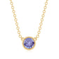 Collar solitario de tanzanita de 0,5 CT con engaste de bisel