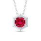 1.37 Carat Lab Created Ruby Solitaire Pendant Necklace
