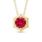 1.37 Carat Lab Created Ruby Solitaire Pendant Necklace