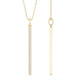 Round Cut Diamond Bar Necklace For Women