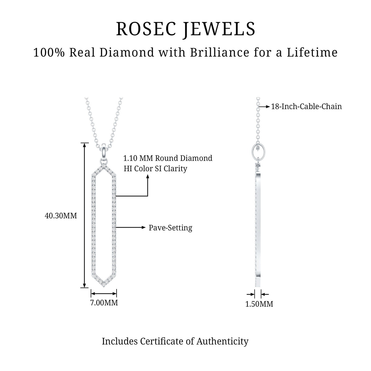 Collar Geométrico de Diamantes Certificados para Mujer