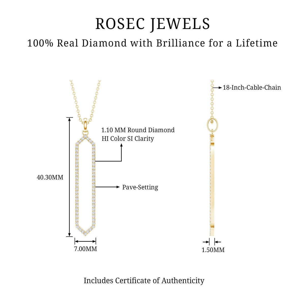 Collar Geométrico de Diamantes Certificados para Mujer