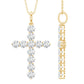 Certified Round Moissanite Cross Pendant Necklace