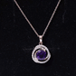 Colgante de Amatista Natural y Diamantes en Espiral con Collar