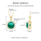 3.5 Carat Round Cut Lab Created Emerald and Diamond Bridal Necklace