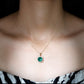 3.5 Carat Round Cut Lab Created Emerald and Diamond Bridal Necklace