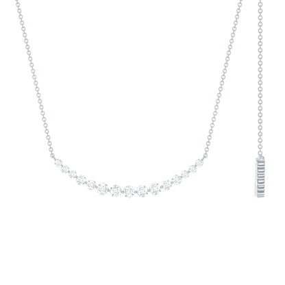 Collar de barra curva de moissanita para mujer