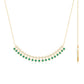 Certified Lab Grown Emerald Curved Bar Necklace
