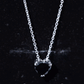 2 Carat Heart Shape Black Spinel Solitaire Necklace in Double Prong Setting
