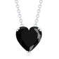 2 Carat Heart Shape Black Spinel Solitaire Necklace in Double Prong Setting