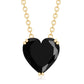 2 Carat Heart Shape Black Spinel Solitaire Necklace in Double Prong Setting