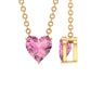 0.9 Carat Heart Shape Pink Tourmaline Pendant Necklace