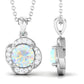 0.8 Carat Round Shape Ethiopian Opal and Diamond Flower Necklace