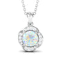 0.8 Carat Round Shape Ethiopian Opal and Diamond Flower Necklace