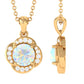 0.8 Carat Round Shape Ethiopian Opal and Diamond Flower Necklace