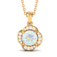 0.8 Carat Round Shape Ethiopian Opal and Diamond Flower Necklace