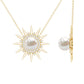 Collar con colgante en forma de sol con perla natural de agua dulce y diamantes