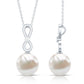 8 Carat Round Freshwater Pearl Drop Infinity Pendant with Diamond
