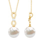 8 Carat Round Freshwater Pearl Drop Infinity Pendant with Diamond