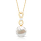 8 Carat Round Freshwater Pearl Drop Infinity Pendant with Diamond