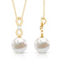 8 Carat Round Freshwater Pearl Drop Infinity Pendant with Diamond