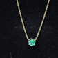 5MM Round Cut Solitaire Emerald Necklace in 6 Prong Setting