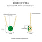 5MM Round Cut Solitaire Emerald Necklace in 6 Prong Setting