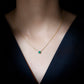 5MM Round Cut Solitaire Emerald Necklace in 6 Prong Setting