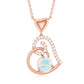 Ethiopian Opal Heart Pendant Necklace with Diamond