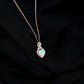 2 Carat Heart Shape Ethiopian Opal Infinity Pendant with Diamond