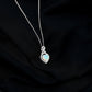 2 Carat Heart Shape Ethiopian Opal Infinity Pendant with Diamond