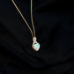 2 Carat Heart Shape Ethiopian Opal Infinity Pendant with Diamond