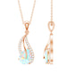 2 Carat Pear Shaped Ethiopian Opal and Diamond Leaf Pendant